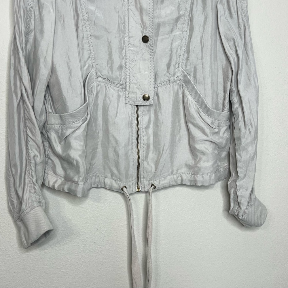 Marakesh Anthropologie Lightweight Cupro Moto Utility Jacket Size Medium - Picture 7 of 9